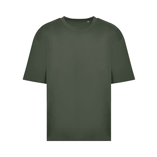 T-shirt Oversize Bawelna Czesana JT009 - Earthy Green