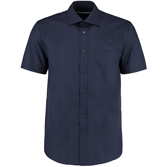 Koszula Meska Klasyczna Popelinowa Krotki Rekaw K102 - Dark Navy