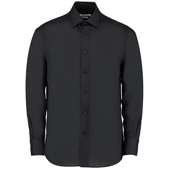 Koszula Meska Nowoczesny Kroj Popelina Latwa w Pielegnacji K131 - Black