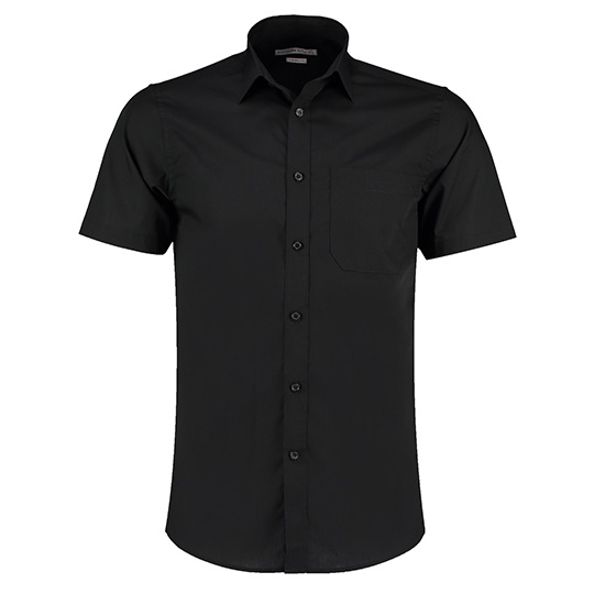 Koszula Męska Taliowana Popelinowa K141 - Black