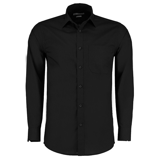 Koszula Meska Taliowana Popelinowa K142 - Black