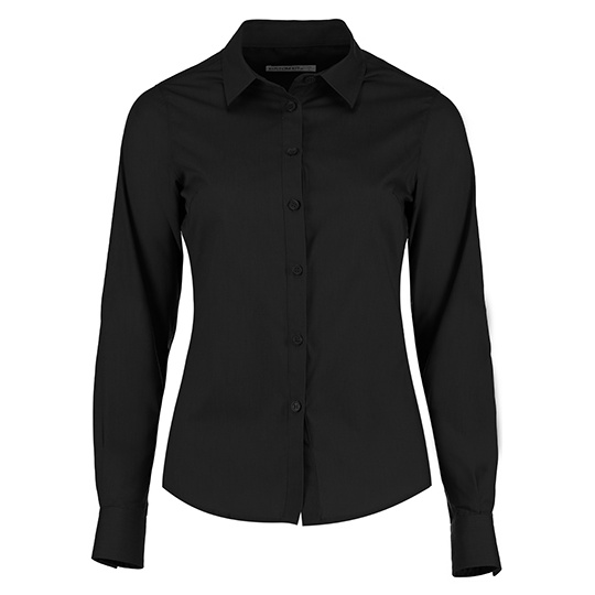 Koszula Damska Taliowana Popelina K242 - Black