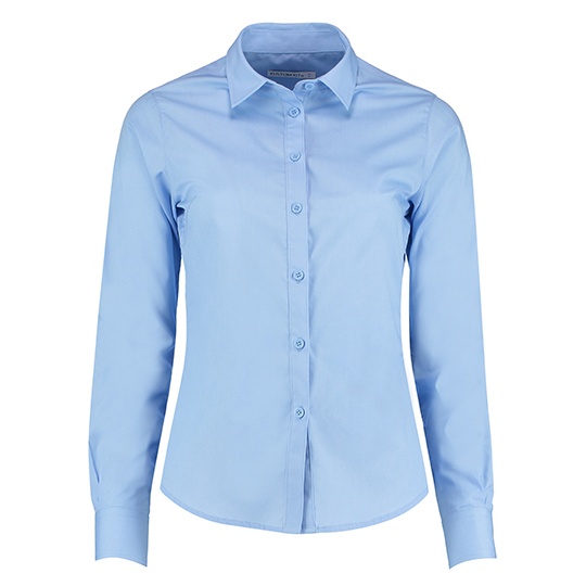 Koszula Damska Taliowana Popelina K242 - Light Blue
