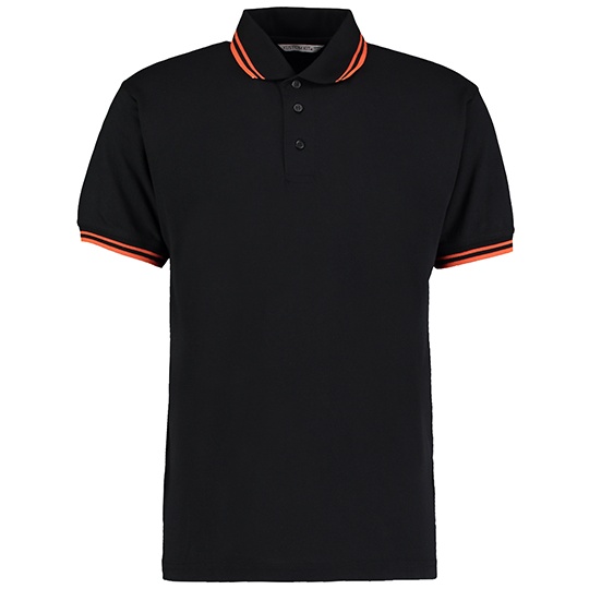 Koszulka Polo Meska Klasyczna Pika K409 - Black & Orange