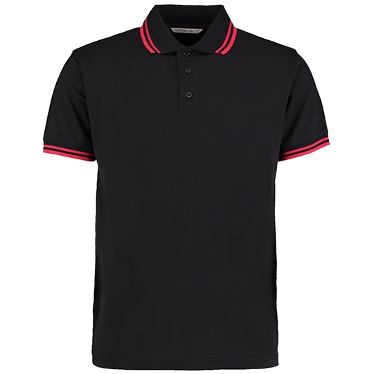Koszulka Polo Meska Klasyczna Pika K409 - Black & Red