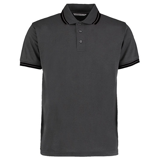 Koszulka Polo Męska Klasyczna Pika K409 - Charcoal & Black