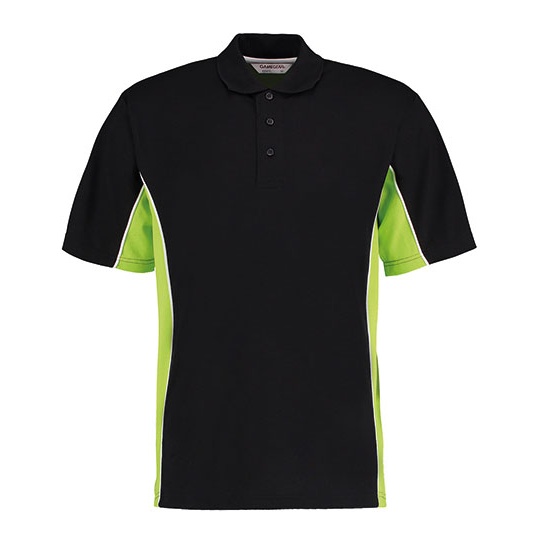 Koszulka Polo Męska Odprowadzająca Wilgoć K475 - Black & Lime