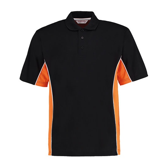 Koszulka Polo Męska Odprowadzająca Wilgoć K475 - Black & Orange