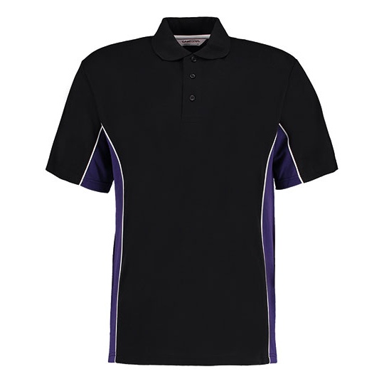 Koszulka Polo Męska Odprowadzająca Wilgoć K475 - Black & Purple