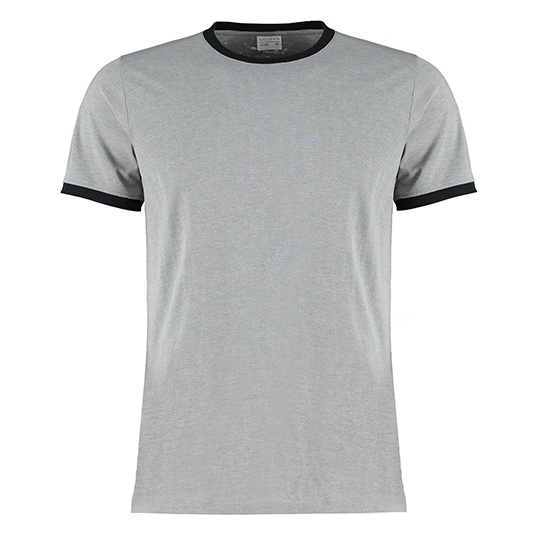Koszulka Ringer Meska Mieszanka Bawelny Poliestru K508 - Light Grey Marl & Black