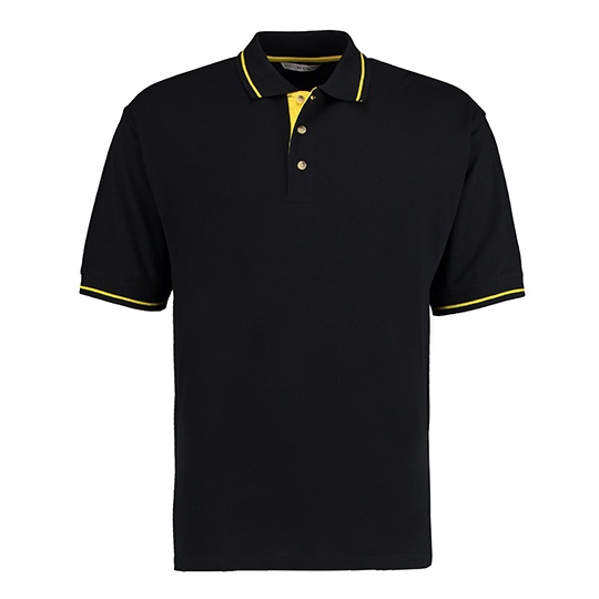 Koszulka Polo Meska Bawelniana Pika K606 - Black & Yellow