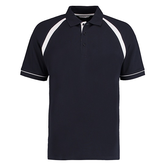 Koszulka Polo Klasyczna Bawelna Pique K615 - Navy & White