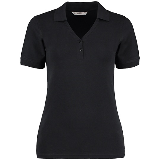 Koszulka Polo Damska Slim Pika ze Streczem K732 - Black