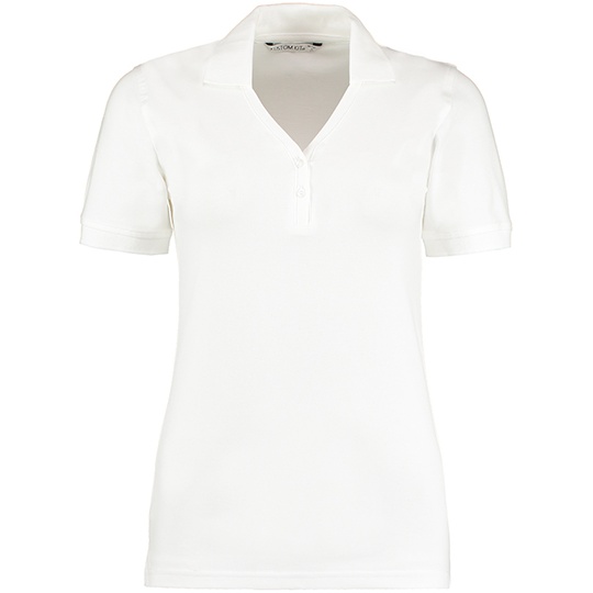 Koszulka Polo Damska Slim Pika ze Streczem K732 - White