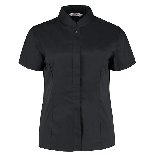 Damska koszula taliowana ze stojka K736 - Black