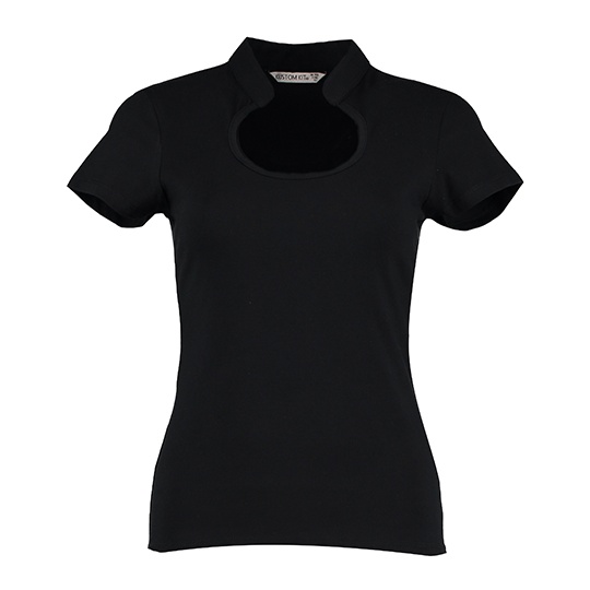 Bluzka Damska Slim Fit Bawelniana Elastyczna K755 - Black