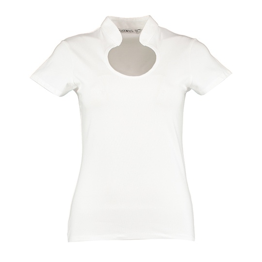 Bluzka Damska Slim Fit Bawelniana Elastyczna K755 - White