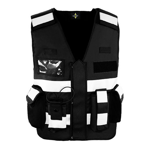 Kamizelka Taktyczna Odblaskowa Poliester Oxford KX040 - Black