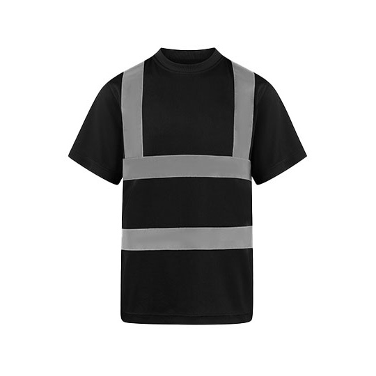 T-shirt Klasyczny Poliester Ostrzegawczy KX071 - Black