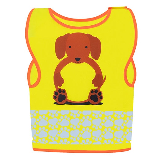 Kamizelka Dziecieca Ochronna Odblaskowa KX119K - Dog Yellow