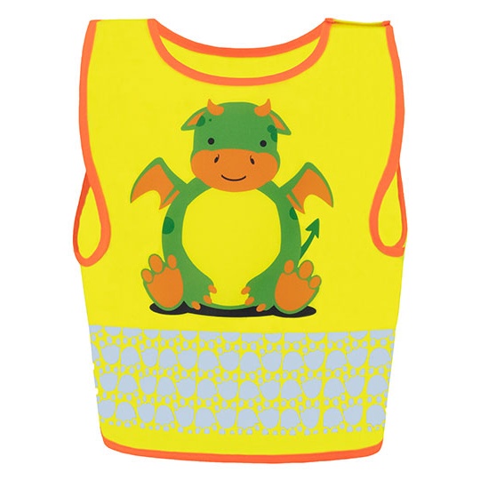 Kamizelka Dziecięca Ochronna Odblaskowa KX119K - Dragon Yellow