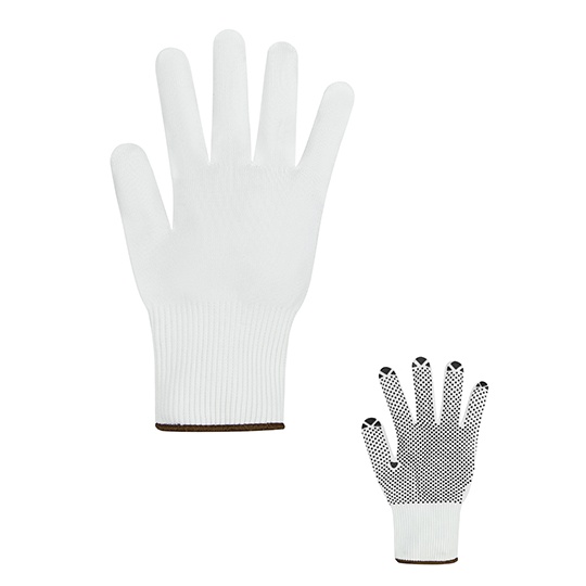 Rekawice Robocze Dzianinowe Antyposlizgowe Nylonowe KX159 - White & Black