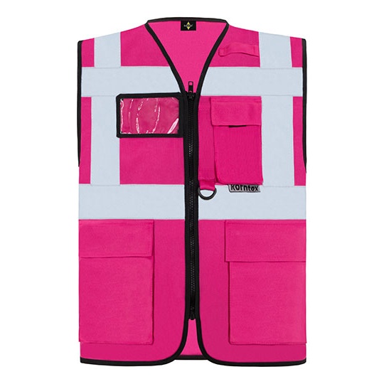 Kamizelka Dopasowana Odblaskowa Poliestrowa KX802 - Magenta