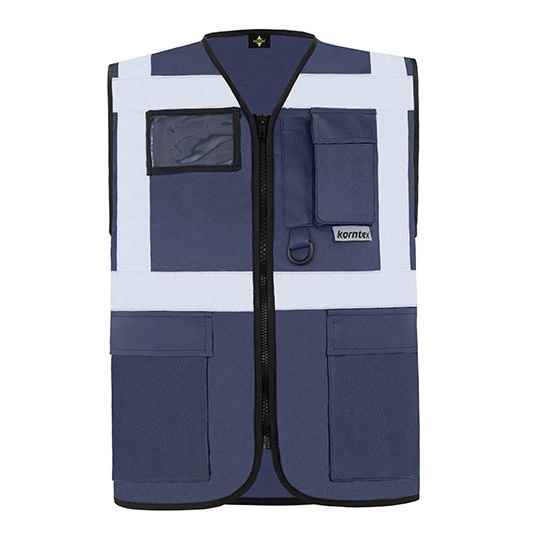 Kamizelka Dopasowana Odblaskowa Poliestrowa KX802 - Navy
