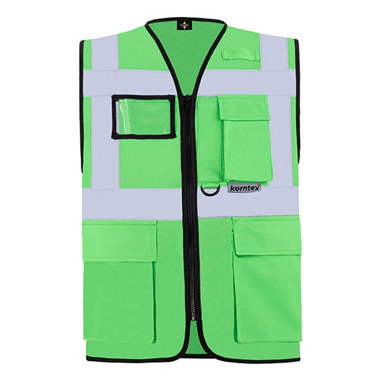 Kamizelka Dopasowana Odblaskowa Poliestrowa KX802 - Neon Green