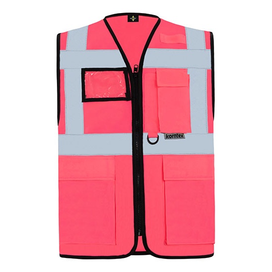 Kamizelka Dopasowana Odblaskowa Poliestrowa KX802 - Neon Pink