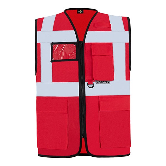 Kamizelka Dopasowana Odblaskowa Poliestrowa KX802 - Red