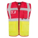 Kamizelka Dopasowana Odblaskowa Poliestrowa KX802 - Red & Yellow