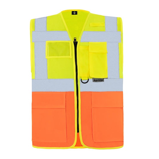 Kamizelka Dopasowana Odblaskowa Poliestrowa KX802 - Signal Yellow & Signal Orange