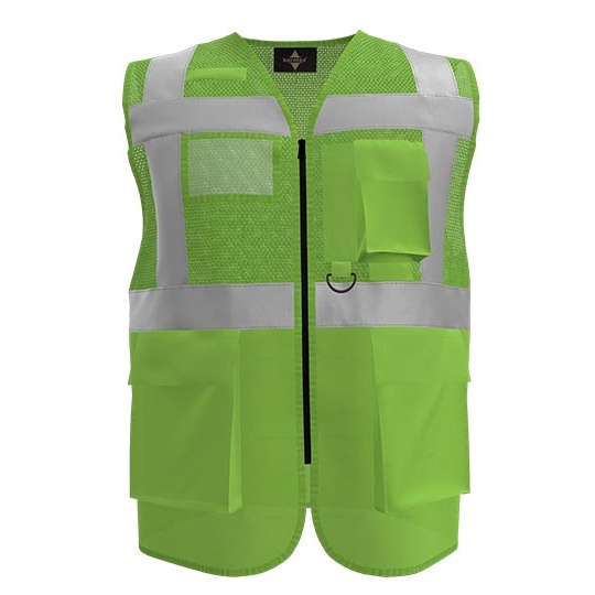 Kamizelka Siatkowa Oddychajaca Poliestrowa KX808 - Lime Green