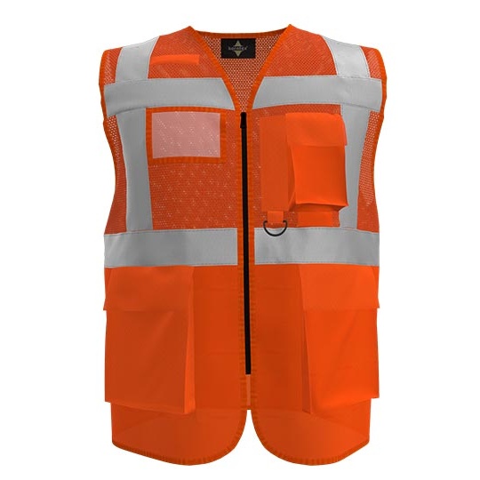 Kamizelka Siatkowa Oddychajaca Poliestrowa KX808 - Signal Orange
