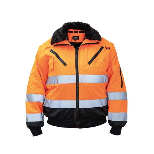 Kurtka Pilotka Hi-Vis Odpinana KX809S - Signal Orange & Black