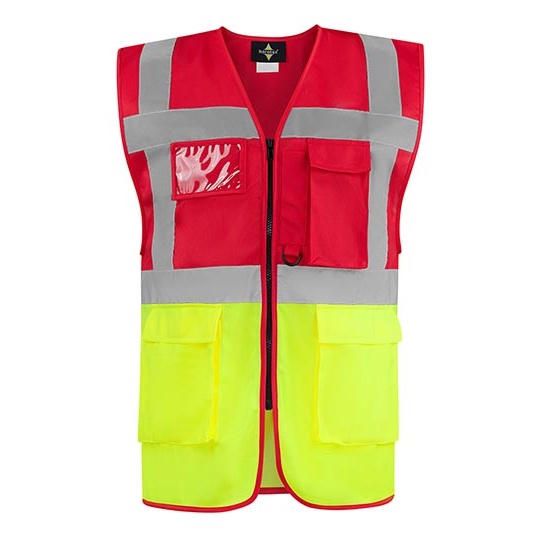 Kamizelka Luzna Odblaskowa Poliestrowa KX810 - Red & Yellow