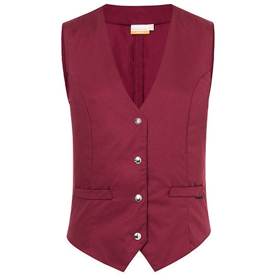 Kamizelka Taliowana Dopasowana Twill Latwa Pielegnacja KY034 - Bordeaux (ca. Pantone 209C)