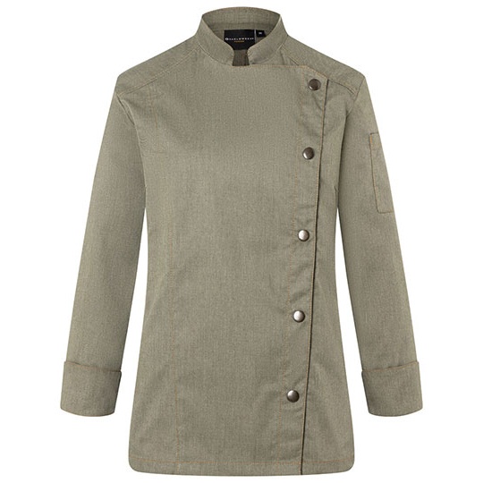 Kurtka Kucharska Damska Jeansowa Dekatyzowana KY053 - Vintage Moss Green (ca. Pantone 416C)