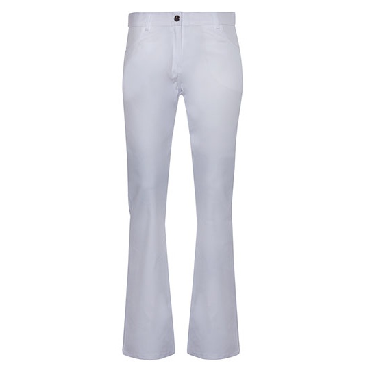 Spodnie Damskie Klasyczne Twillowe Bawelniane Strecz KY092 - White