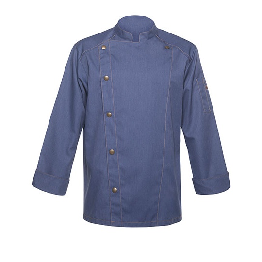Kurtka Kucharska Jeansowa Slim KY099 - Vintage Blue (ca. Pantone 2108C)