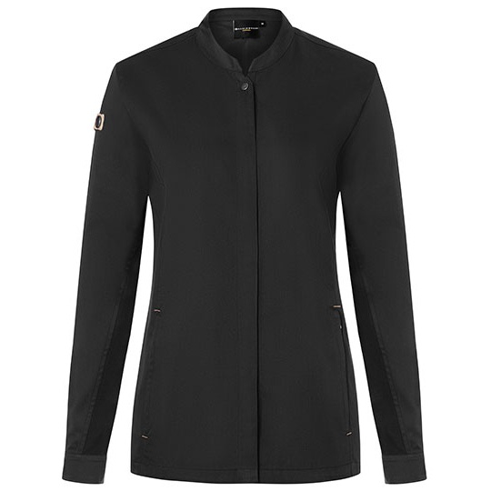 Kurtka Kucharska Damska Slim Fit Oddychająca Poliester Bawełna KY134 - Black (ca. Pantone 419C)