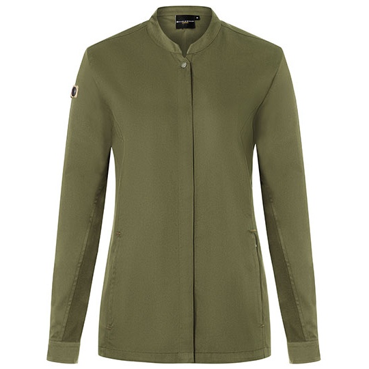 Kurtka Kucharska Damska Slim Fit Oddychajaca Poliester Bawelna KY134 - Moss Green (ca. Pantone 4229C)