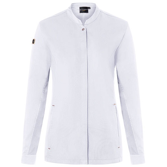 Kurtka Kucharska Damska Slim Fit Oddychajaca Poliester Bawelna KY134 - White