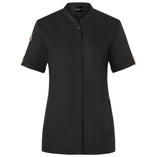 Bluza Kucharska Damska Slim Fit Oddychajaca KY135 - Black (ca. Pantone 419C)