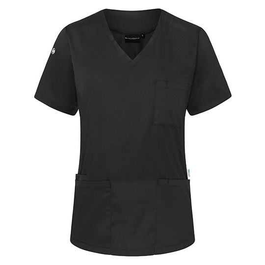 Tunika Damska Slim Twillowa z Recyklingu KY138 - Black (ca. Pantone 419C)