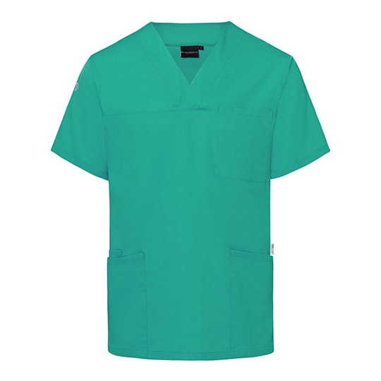 Tunika Męska Prosty Krój Poliester Bawełna KY139 - Emerald Green (ca. Pantone 7717C)