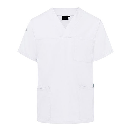 Tunika Meska Prosty Kroj Poliester Bawelna KY139 - White