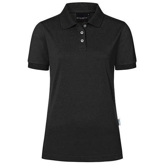 Koszulka Polo Damska Dopasowana Pique Stretch KY142 - Black (ca. Pantone 419C)