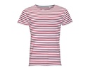 T-shirt Meski Dopasowany Bawelniany w Paski L01398 - White & Red